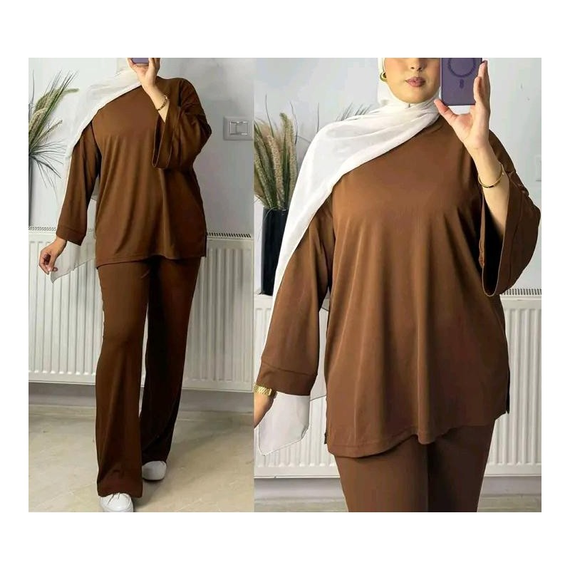 Ensemble Celina – Pull oversize & pantalon large côtelé